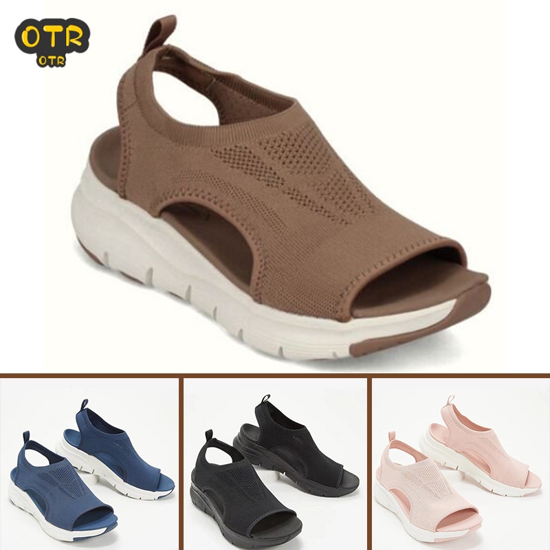 Sandalias De Mujer Con Plataforma Y Slingback | Plantilla Ortopédica Ancha | Antideslizantes Y Transpirables Para Verano