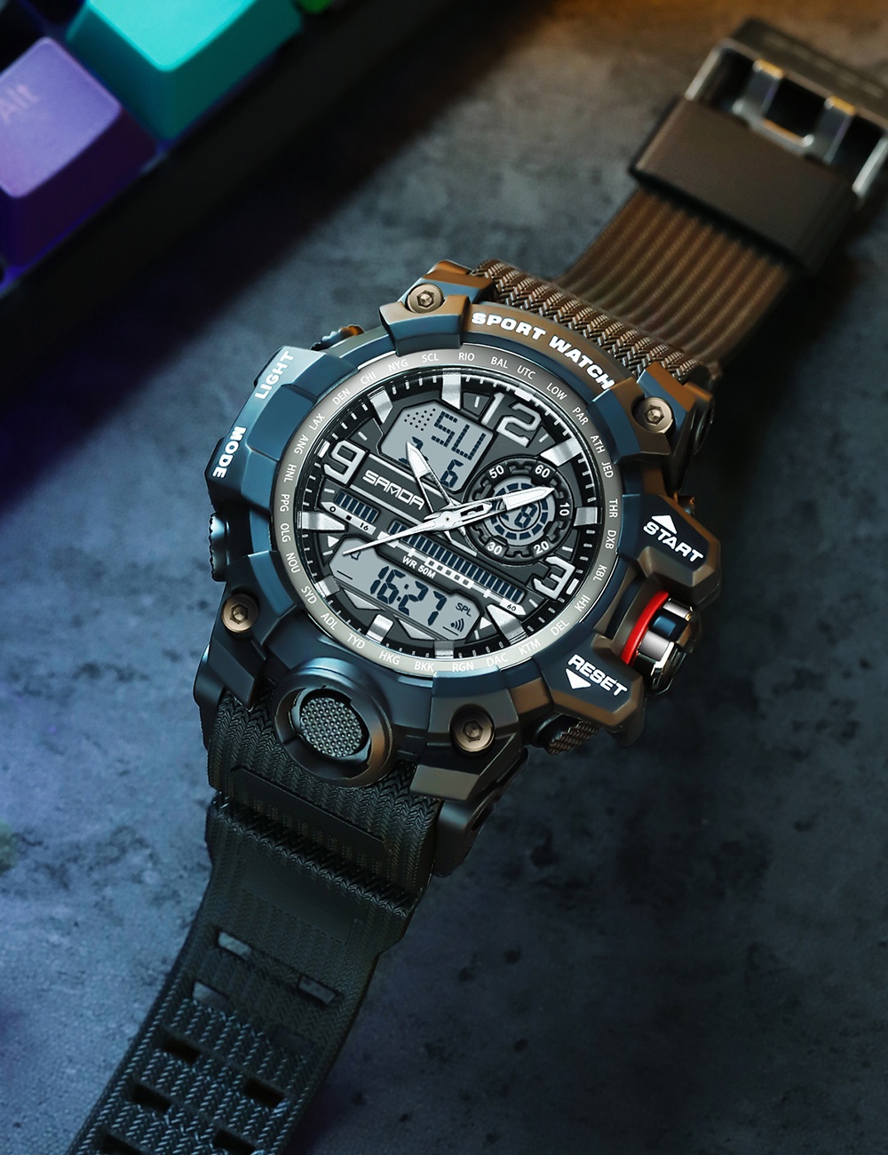 🔥 RELOJES MILITARES PARA CIVILES 🥇⌚ Relojes deportivos de marca G-shock y  Sanda con diseño militar 