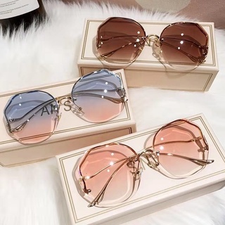 Gafas De Sol Con Estilo Sin Montura Para Mujer , Lentes Degradados De Moda  , Para Dama , Sombras De Diseñador UV400