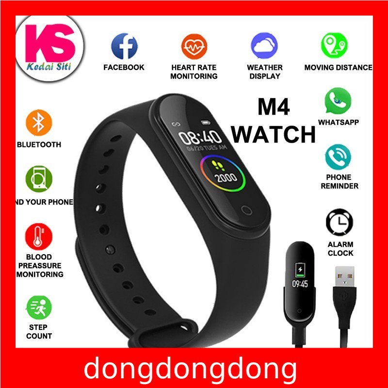 Cable Cargador Para Xiaomi Mi Band 4 Reloj Smart Pulsera M4 Color Negro