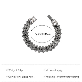 Conjunto Collar Y Pulsera Cubano Hip Hop Para Hombre - Aleación Con Circonitas, Color Oro, Ideal Como Regalo