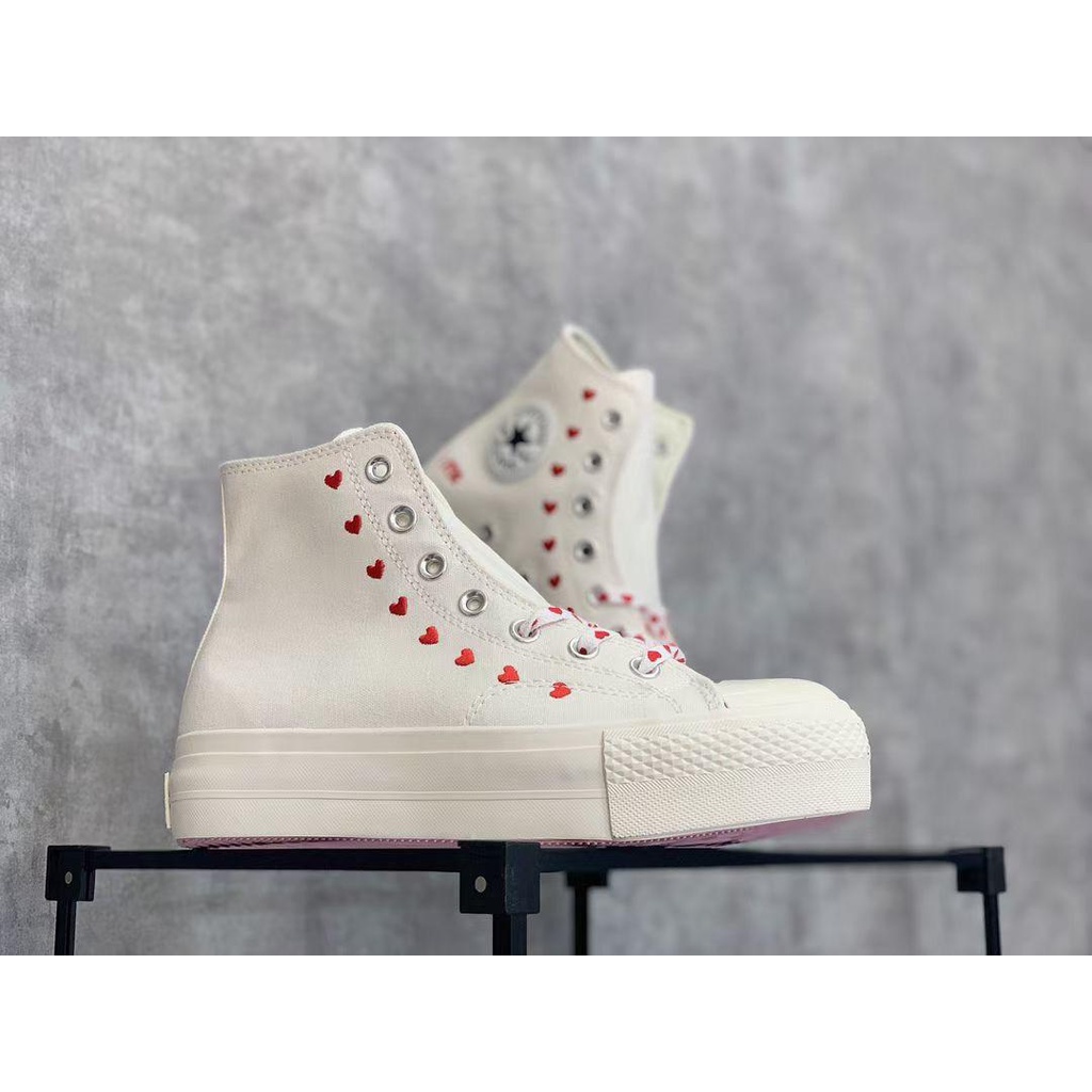 Adaptación mordaz silencio original Suela Gruesa Altura Converse All Star Lift Corazón Bordado 2022  Día De San Valentín Edición Limitada Zapatos De Hombre Mujer Deportivos De  Las Mujeres De Tenis Casual Lona Artículo No . :