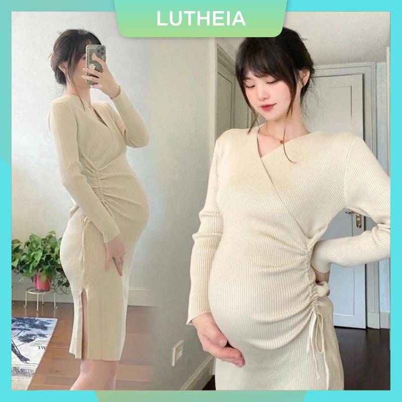 Vestido de maternidad para mujeres embarazadas, suéter de punto