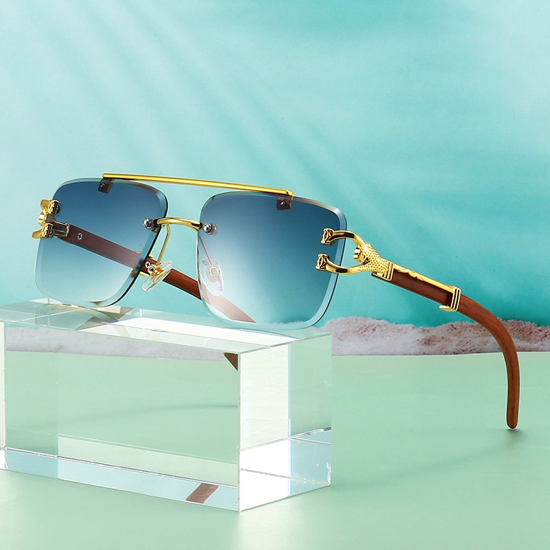 Gafas De Sol De Grano De Madera Para Mujer Doble Haz Diamante Recortado Unisex Parasol Espejo 8033 Cartier Shopee Colombia
