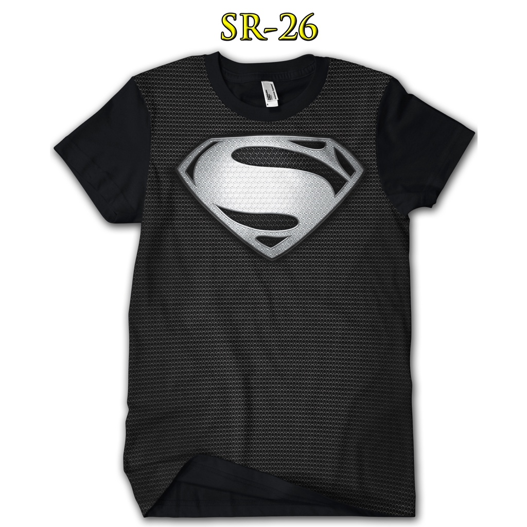 Camiseta Negra Hombre Superman ADN