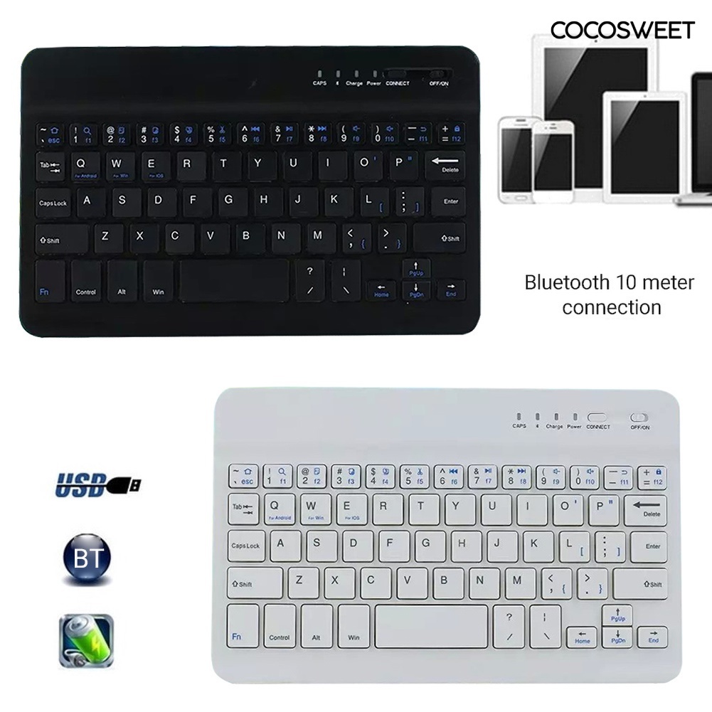 7/10 pulgadas mini teclado inalámbrico bluetooth teclado teclado para  teléfono tablet portátil