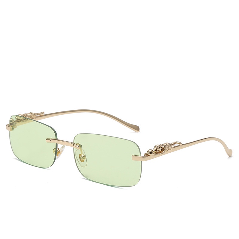 Gafas De Sol Rectangulares Sin Montura Retro Guepardo Decoracion Transparente Oceano Lente Para Hombres UV400 Shopee Colombia