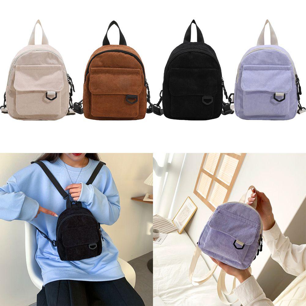 NEXTSHOPED Mujeres Mini Mochila Color Solido Bolsos De Pana Pequenos Shopee Colombia