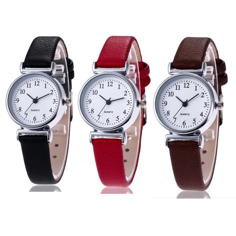 Los Mejores Relojes Clasicos Para Mujer Reloj Analogico Redondo Con Correa De Cuero De Cuarzo Casual Shopee Colombia