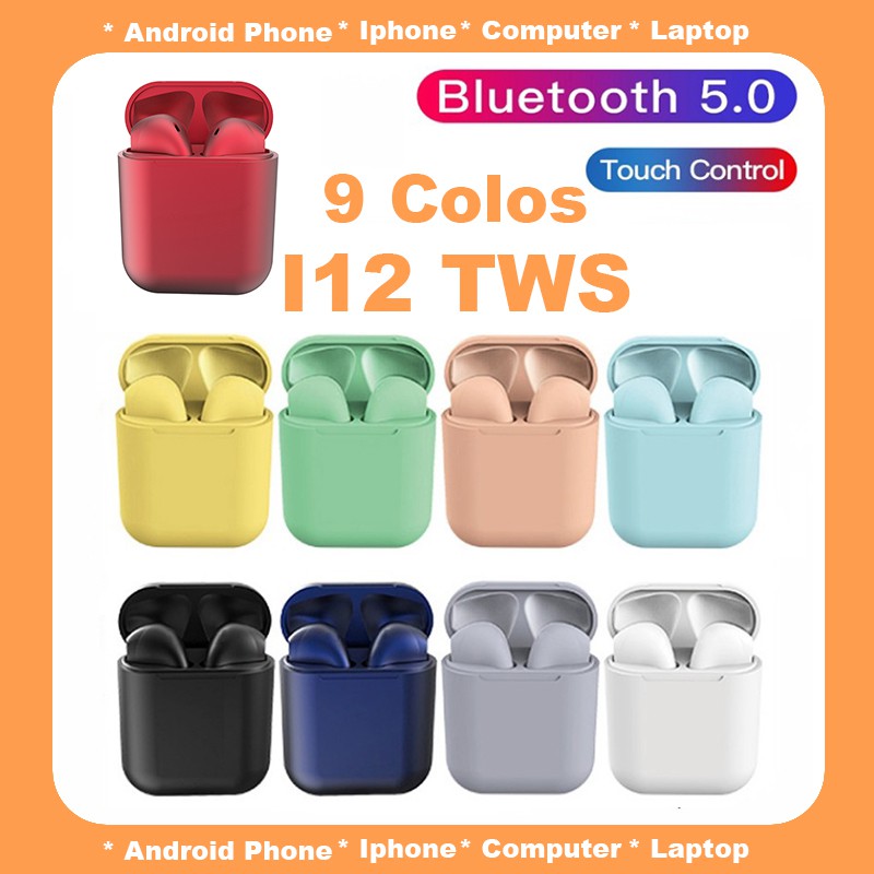 i12 tws auriculares inal mbricos inpods 12 bluetooth 5.0 color pastel aud fonos airpods aud fonos i12 auriculares para android iphone