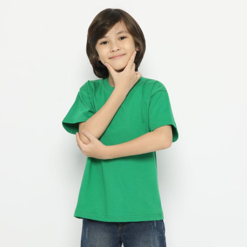 Camiseta lisa niños peinado 20s verde Fuji