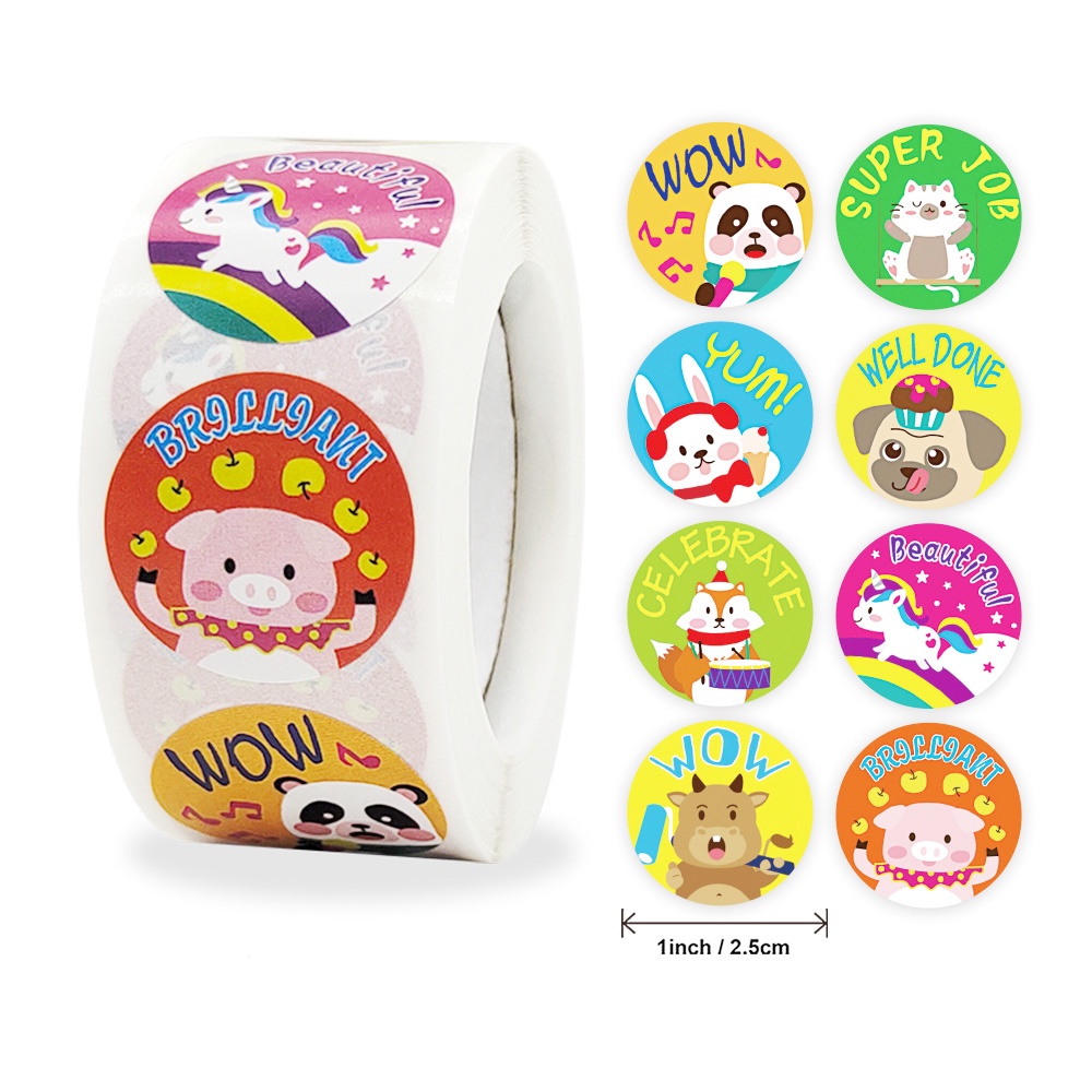500 Piezas/Rollo De Cosechadora De 1 Pulgada Stickers Para Niños Moti ...