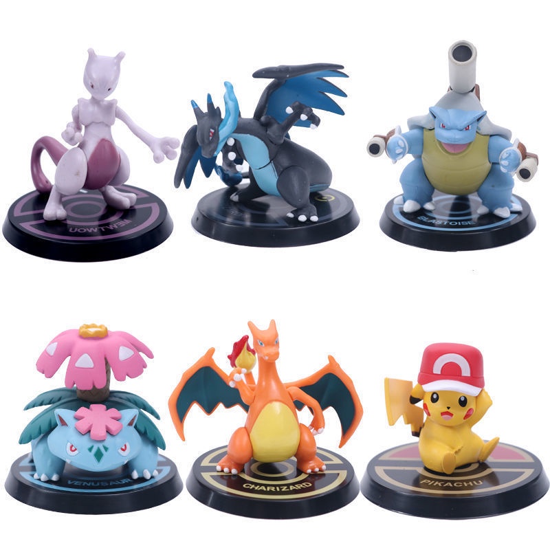 Figuras de Pokemon coleccion de munecos de Pikachu serie de dibujos animados modelo de Anime adornos juguetes regalo de cumpleanos para ninos