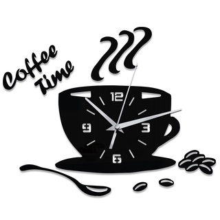 1pc Reloj Pared Taza Café, Reloj Pared Decoración Sala , Reloj