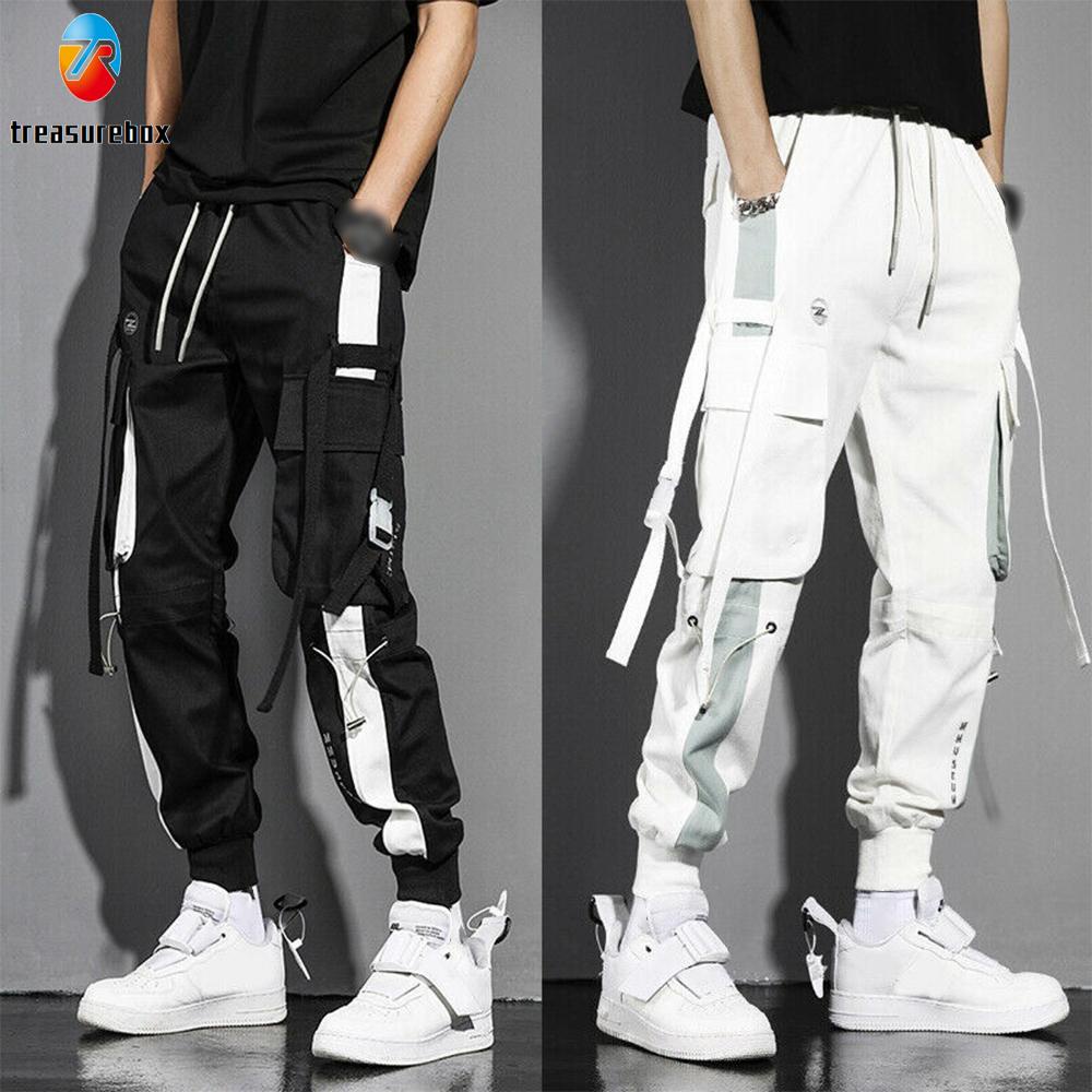 Pantalones Cargo de estilo Hip Hop para hombre, pantalón de