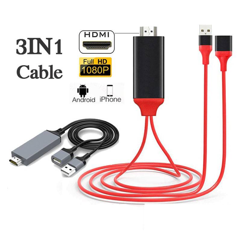 Cable HDMI de 4 m para iPhone, cable convertidor HDMI, teléfono