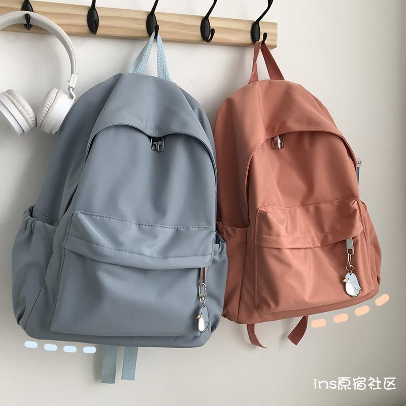 mochila coreana morrales para mujer bolso nina morral Mochila Escolar Simple De Color Solido A Prueba De Agua Casual Todo Combinado No Impresa De Viaje Escuela Primaria Universitaria Shopee Colombia