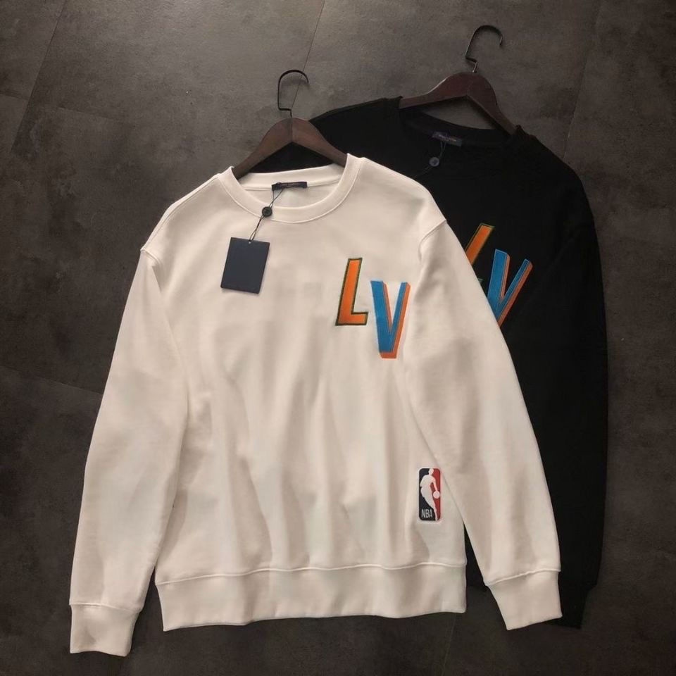 LV NBA Colorido Logo Impreso Parejas Impresi n Manga Larga Algod n Jersey Casual Suelto Camisas Unisex