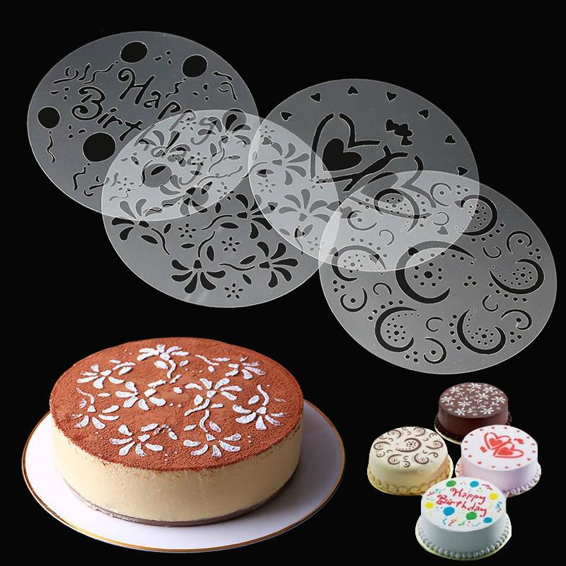 Set De 10 Plantillas Reutilizables Para Decorar Tartas Y Café - Patrones Florales, Ideales Para Repostería Y Latte Art