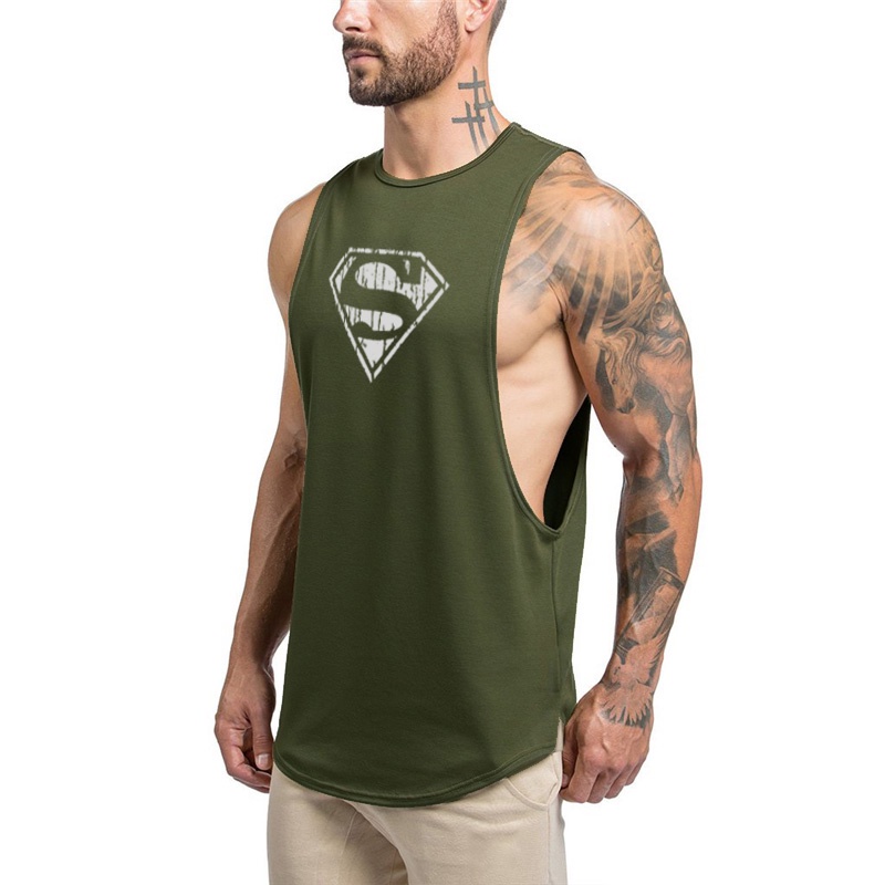 Gimnasio ropa deportiva camiseta para hombre Tank Top ropa culturismo  entrenamiento malla Fitness Singlets chaleco sin mangas camisa muscular