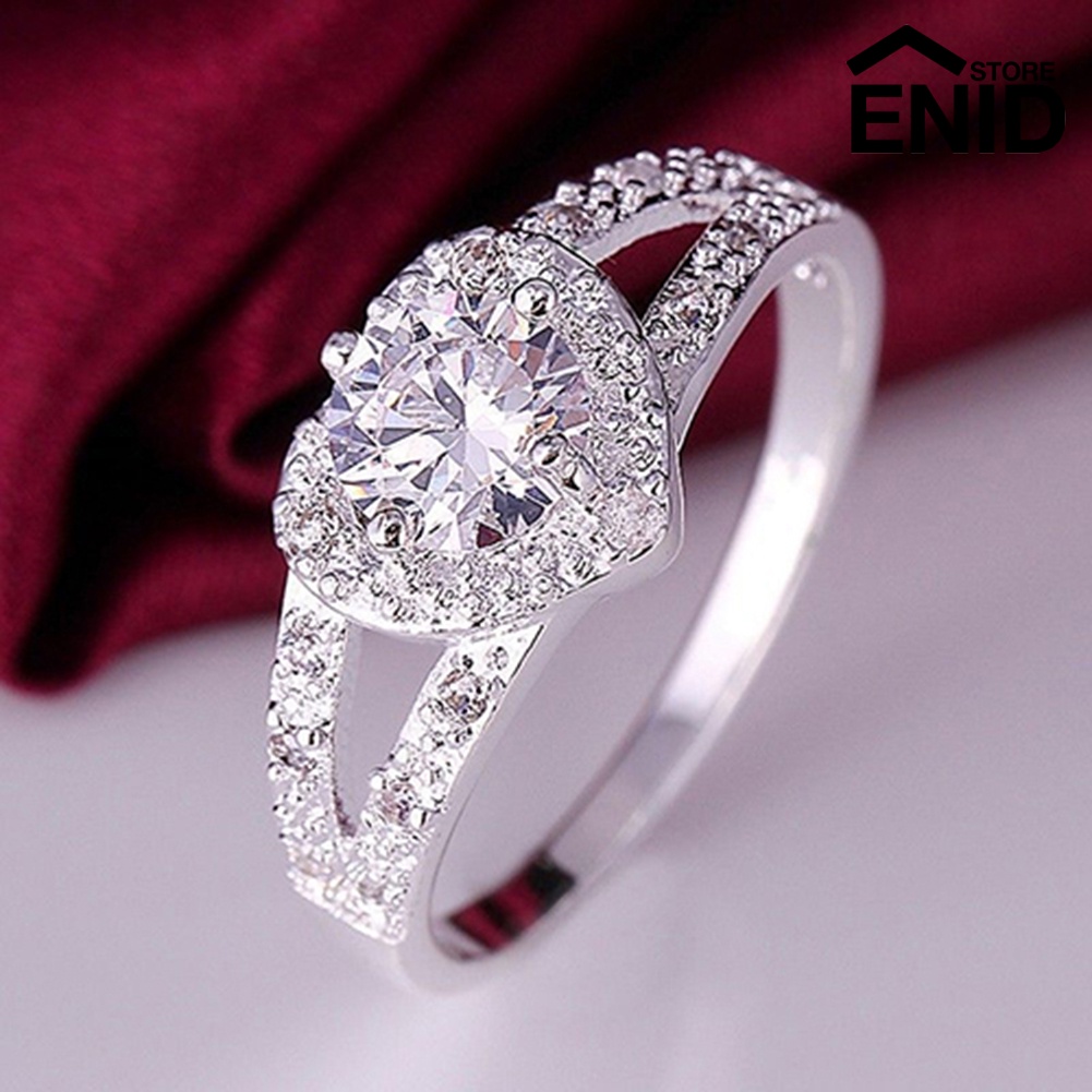 Anillo de plata de ley 925 en forma de corazon para mujeres joyeria nupcial de boda Shopee Colombia