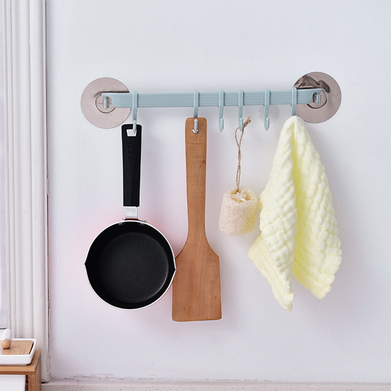 Ventosa de pared 6 ganchos toalla baño cocina soporte cocina baño gancho  fuerte estante de almacenamiento – Los mejores productos en la tienda  online Joom Geek