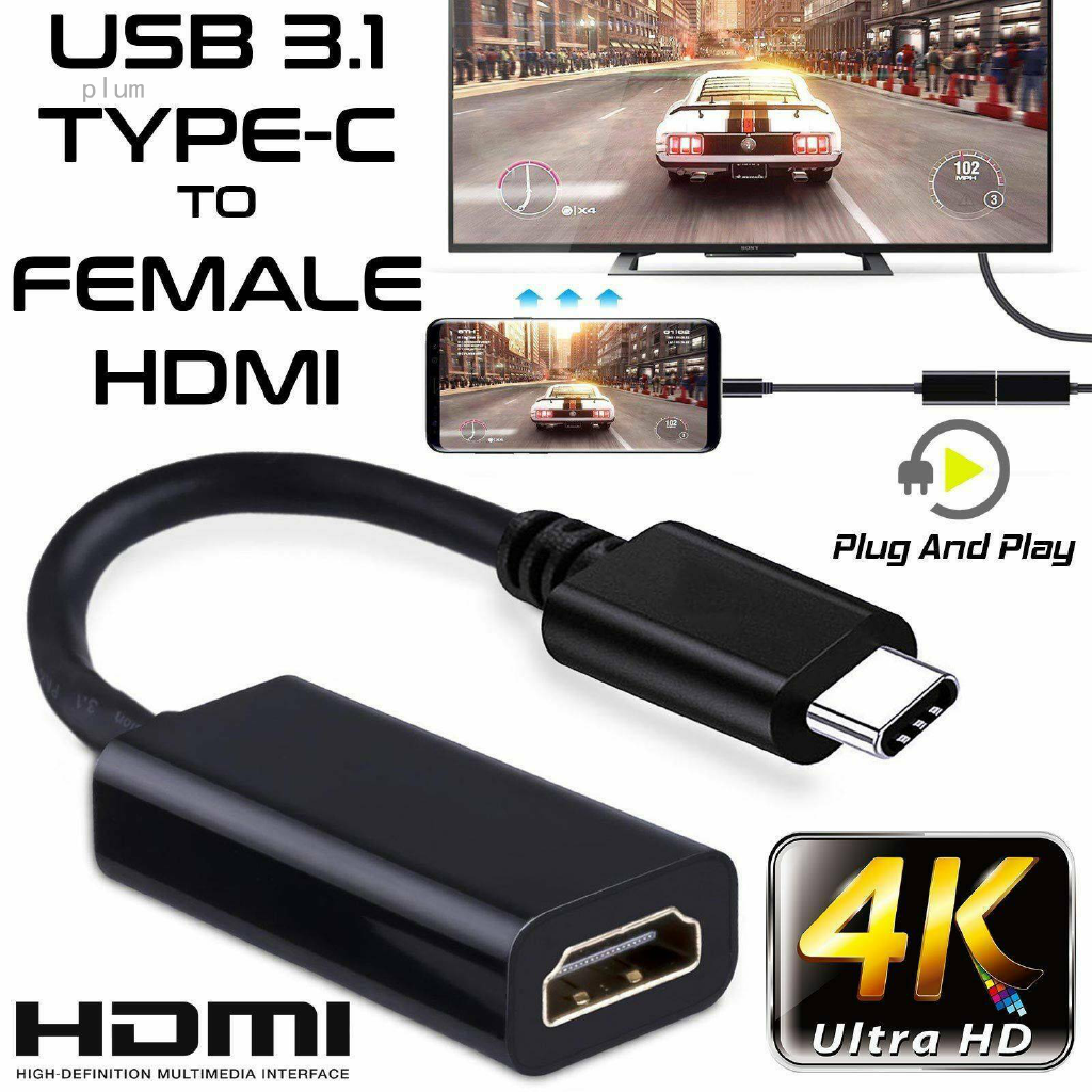 Cable adaptador para celular de USB tipo C 3.1 a HDMI con soporte