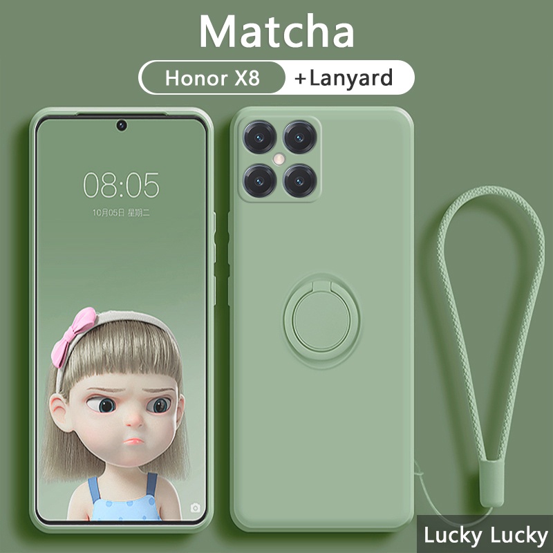TTSWJBD Funda Con Cuerda Para Honor 400 Pro 5G – Silicona Suave Con Correa Ajustable Y Protector De Pantalla Incluido