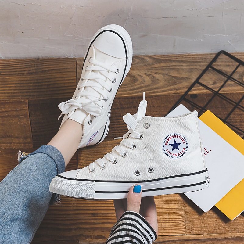 Converse Zapatos De Los Hombres casual Nueva Moda Lona Mujer Estudiante Encaje Hasta Pequenos Blancos Amantes Shopee Colombia