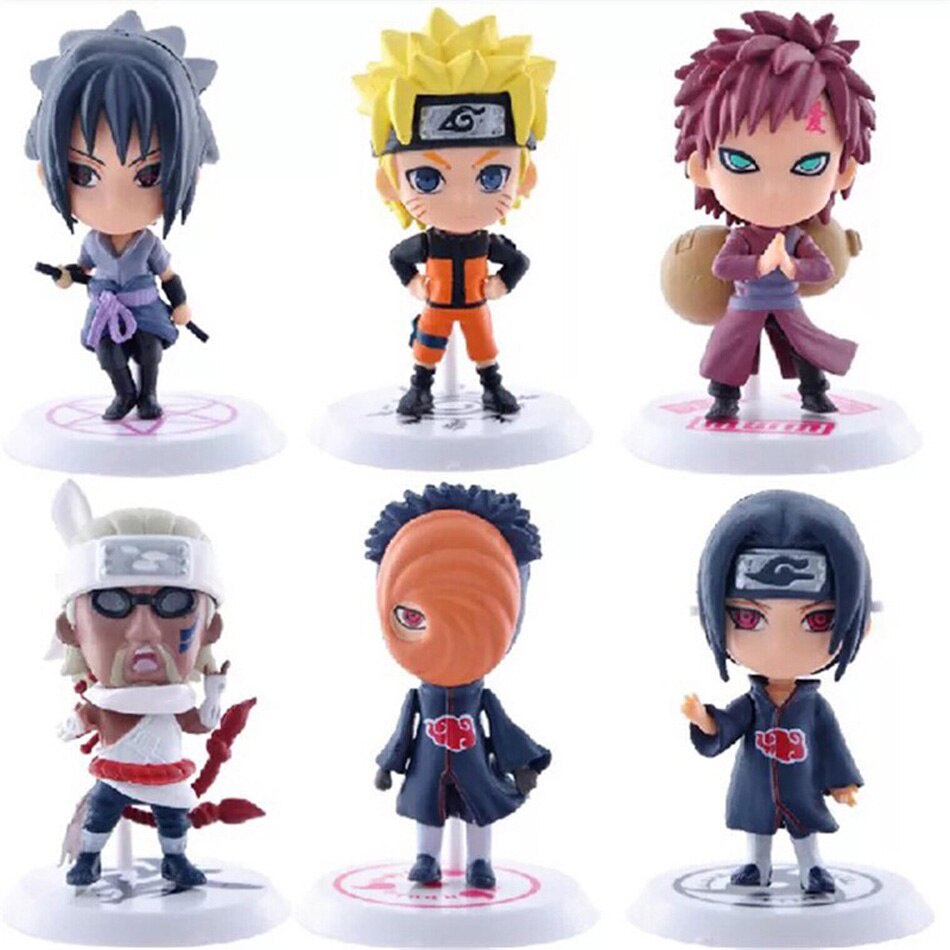 6 Unidsset Naruto Shippuden Anime Pvc Figura De Acción Hatake Kakashi 1819 Q Versión Modelo 7328