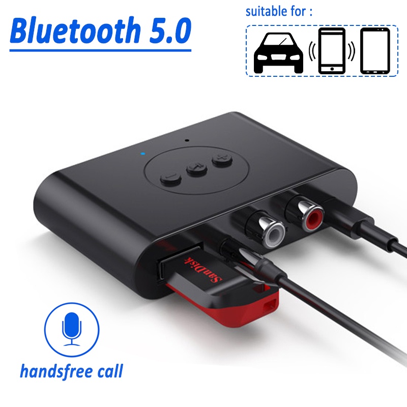 Transmisor FM Bluetooth 5.0 para coche, encendedor de cigarrillos, puerto  auxiliar, adaptador MP3 inalámbrico con micrófono, adaptador de música de