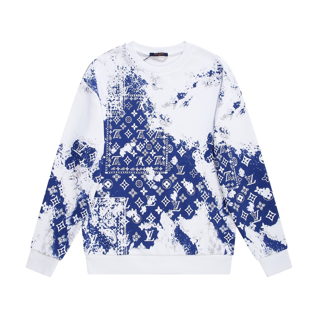 22SS De Diseño De Marca De Lujo Louis Vuitton LV Azul Blanco Suéter Hombres  Mujeres Streetwear Sudaderas Al Aire Libre Con Capucha