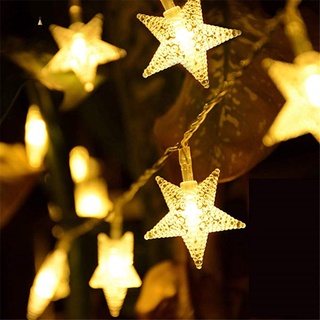 40 luces LED de cadena de estrellas que funcionan con pilas, 20 pies, Mini  luces de Navidad de hadas de estrellas para Patio, jardín, decoración de