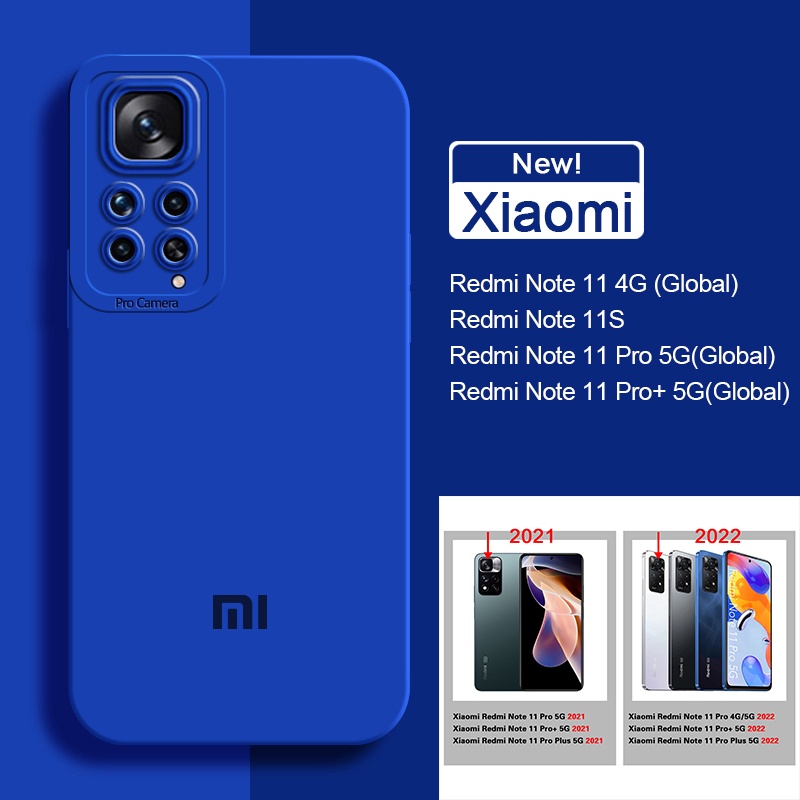 Funda Xiaomi Redmi Note 11 Pro Plus Square Silicona - Soft Matte Case  Liquid Cover Gris Azul