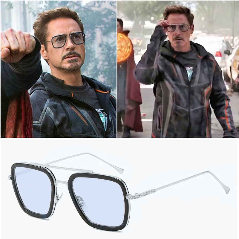 Moda Vengadores Tony Stark Estilo De Vuelo Gafas De Sol Cuadradas