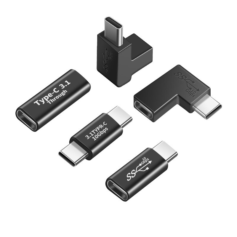 Adaptador USB C de ángulo recto, adaptador USB C de 90 grados tipo C macho  a hembra (paquete de 2) Adaptador de extensión de 90 grados en ángulo