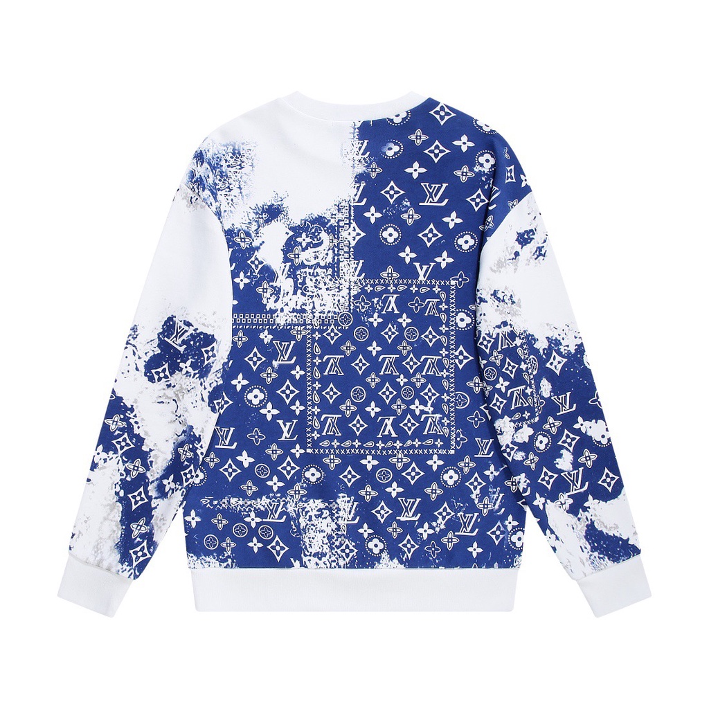 22SS De Diseño De Marca De Lujo Louis Vuitton LV Azul Blanco Suéter Hombres  Mujeres Streetwear Sudaderas Al Aire Libre Con Capucha