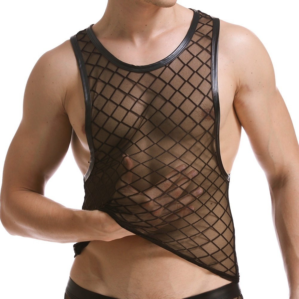 Camiseta De malla Transparente negra delgada para hombre Shopee Colombia