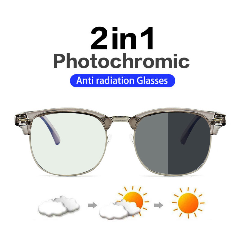 Gafas Fotocromáticas Anti Radiación Para Mujeres/Hombres Rayos Azules  Transición