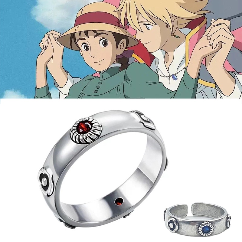 Anime Howls Moving Castle Anillo Hayao Miyazaki Cosplay Howl Sophie Metal  Ajustable Unisex Anillos Joyería Prop Accesorios Regalo