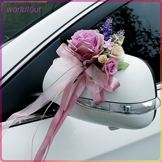 Decoración de flores de coche de boda, flores artificiales, cinta de  decoración de coche de boda para manija de puerta de coche, suministros de