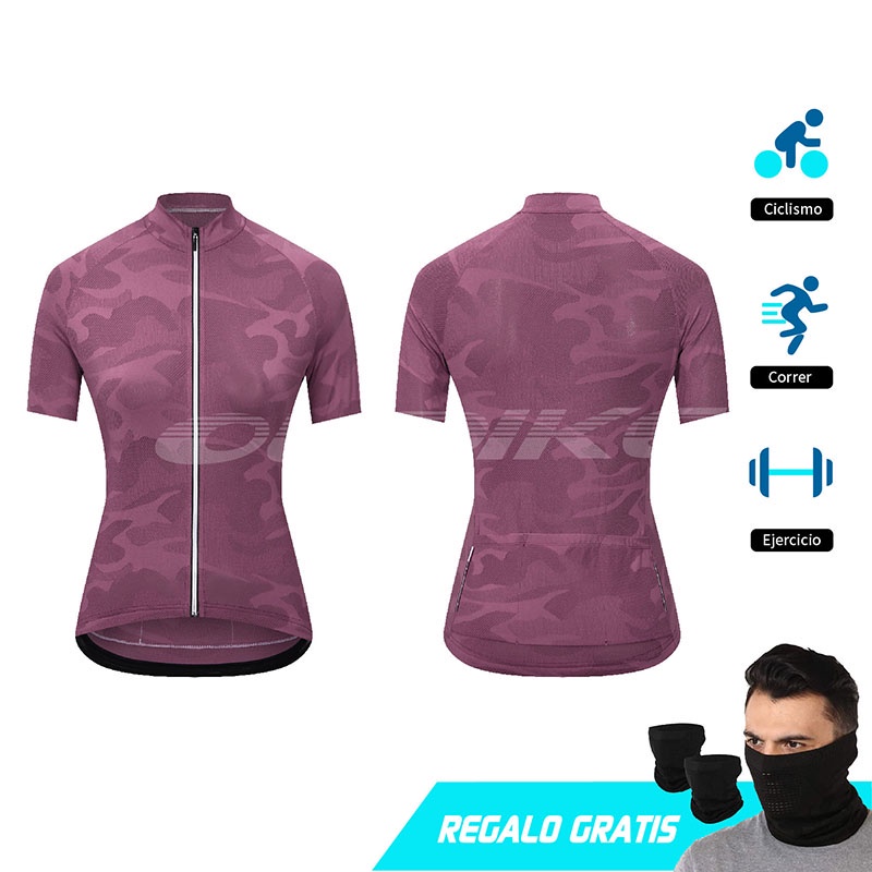  mitisports maillot ciclismo mujer manga corta Jersey Dry Fit  cyclingwear bicicleta Jersey, L, Púrpura : Ropa, Zapatos y Joyería