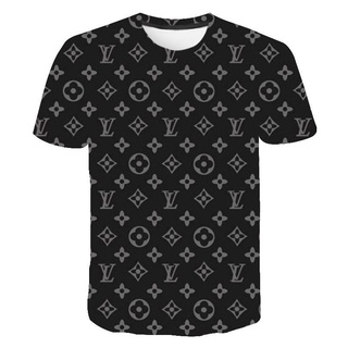 Nueva Moda Manga Corta Impreso Louis Vuitton Camisetas Hombres Mujeres 3D  Casual Streetwear Tops Tee