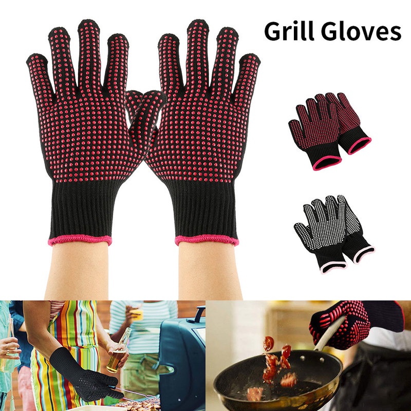 Guantes de algodón para horno, guantes de cocina resistentes al calor,  guantes de cocina para microondas, horno de cocina, guantes resistentes al