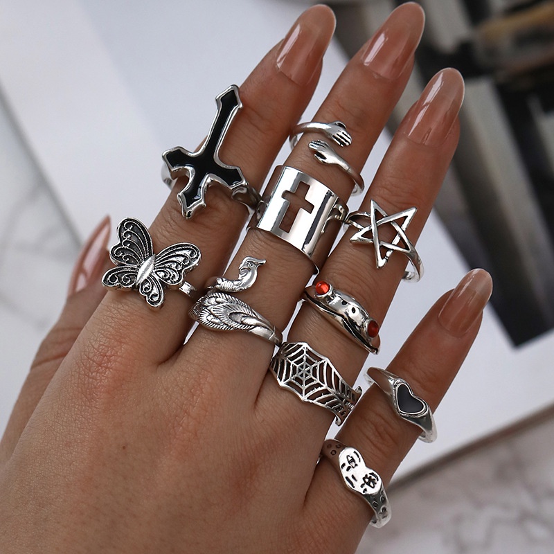 Anillos gruesos de plata best sale para mujer