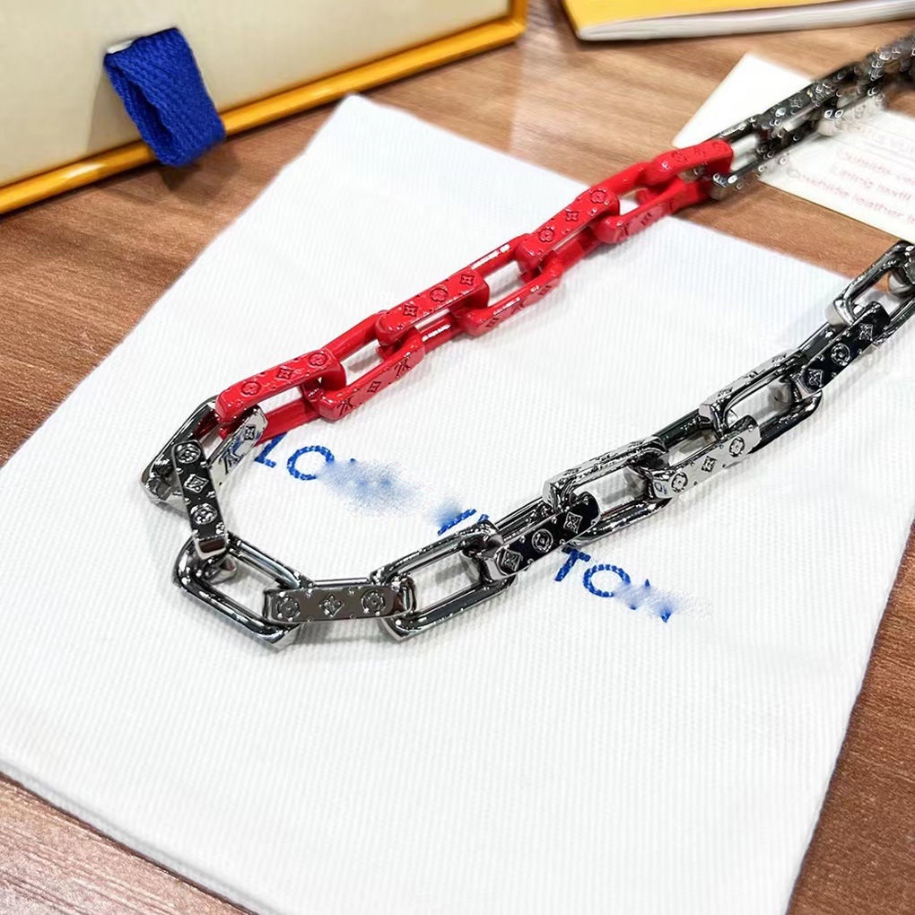 LV Pulsera De Bambú De Moda Cadena Cubana Louis Vuitton Mujer Joyería De  Hombre