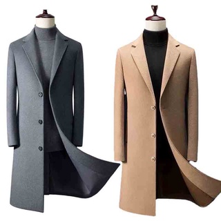 Nuevo abrigo de lana de invierno hombres ocio secciones largas abrigos de  lana hombre puro color casual moda chaquetas / casual hombre overcoat