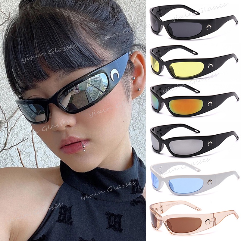 Gafas de sol rectangulares de moda de luna estilo futurista para deportes al aire libre Shopee Colombia