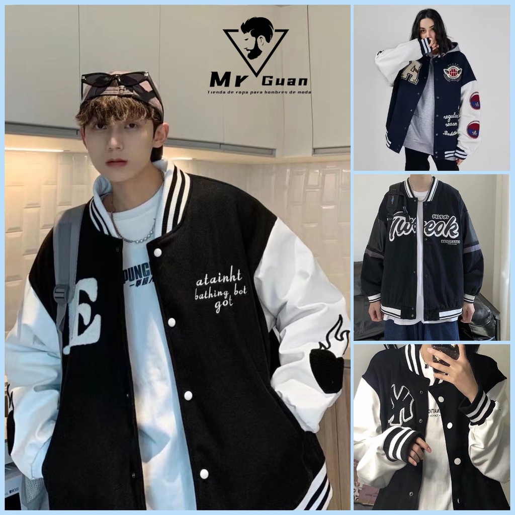 Abrigo Para Hombre Chaqueta De Béisbol Hip Hop Pareja Chaquetas Casual  Suelta Streetwear Abrigos De Pana Unisex