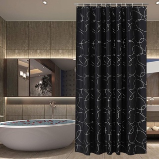 Cortinas De Ducha Modernas Simples Azul Marino Cortina Geométrica  Accesorios De Baño Decoración Conjunto Negro Y Gris Con Ganchos 230628 De  11,81 €